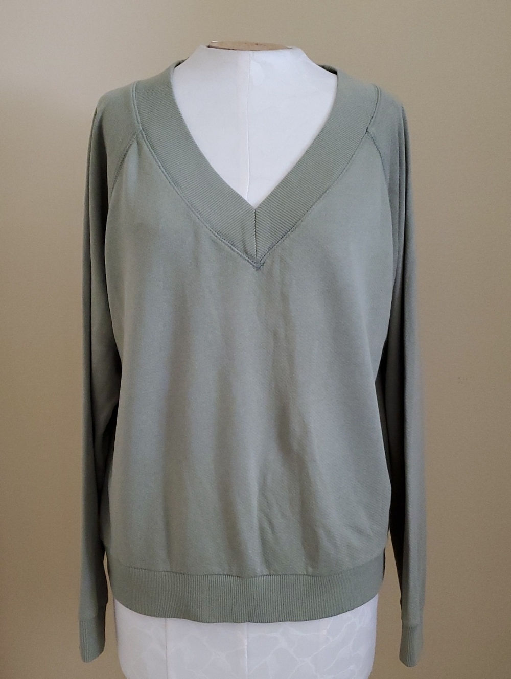 Universal Thread French Terry V-Neck Sweatshirt in Sage